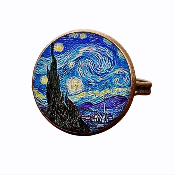 THE STARRY NIGHT Van Gogh Artisan Adjustable Ring - Picture 4 of 5